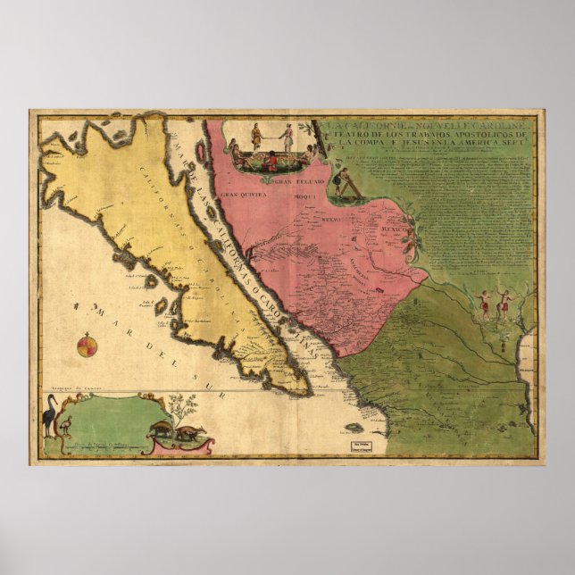 Póster 1720 Map of California as an island (Frente)