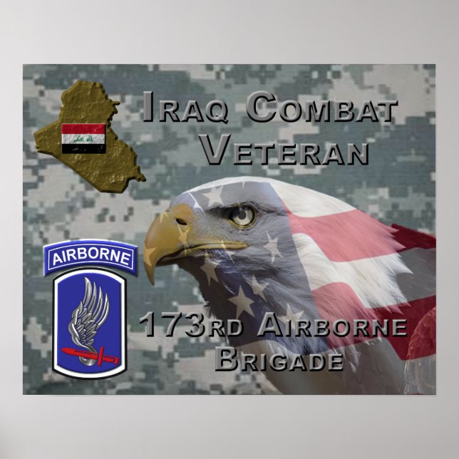 Póster 173.ª Brigada Aérea Veterana de Combate en Irak (Frente)