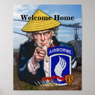 Póster 173rd ABN Airborne Brigade Sky Soldiers Vietnam