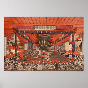 Póster 1770 Japanese Painting By Toyoharu Utagawa 