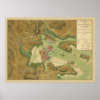 Póster 1776 Mapa de los campamentos de los ejércitos esta