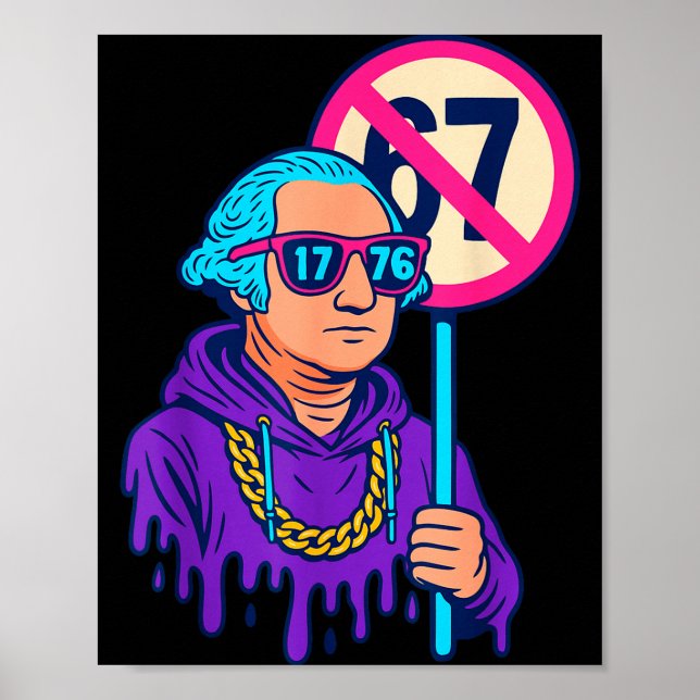 Póster 1776 Más de 67 Memes Divertidos George Washington  (Frente)