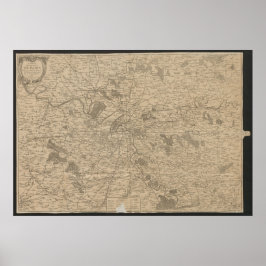 Póster 1780 Map of Paris, Historic City Map, Antique Plan