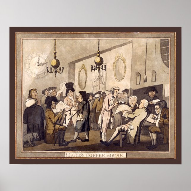 Póster 1798 Café de Lloyd's, por G. Woodward (impresión) (Frente)