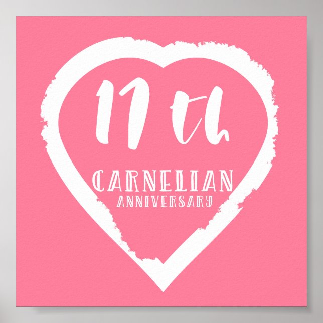 Póster 17.º aniversario Boda carneliano tradicional (Frente)