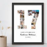 Póster 17.º cumpleaños número 17 Collage de fotos Persona<br><div class="desc">Celebra el 17 cumpleaños de tu adolescente con este poster de collage de fotos número 17 personalizado. Este regalo de personalizable es una manera perfecta de mostrar recuerdos preciosos del primer año de su hijo. El poster presenta un collage de fotos que capturan esos momentos especiales, y se puede personalizar...</div>