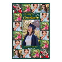 17 Collage de Fotos Felicidades Graduado 2026 Verd