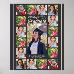 Póster 17 Collage de Fotos Felicitaciones Graduado 2026 G