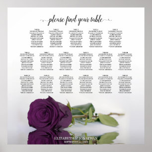 Póster 17 Mesa Elegante Ciruela Rosa Púrpura Gráfico de A