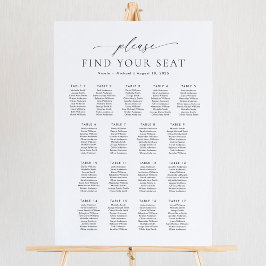 Póster 17 Mesas Por Favor Encuentre Su Asiento Gráfico de