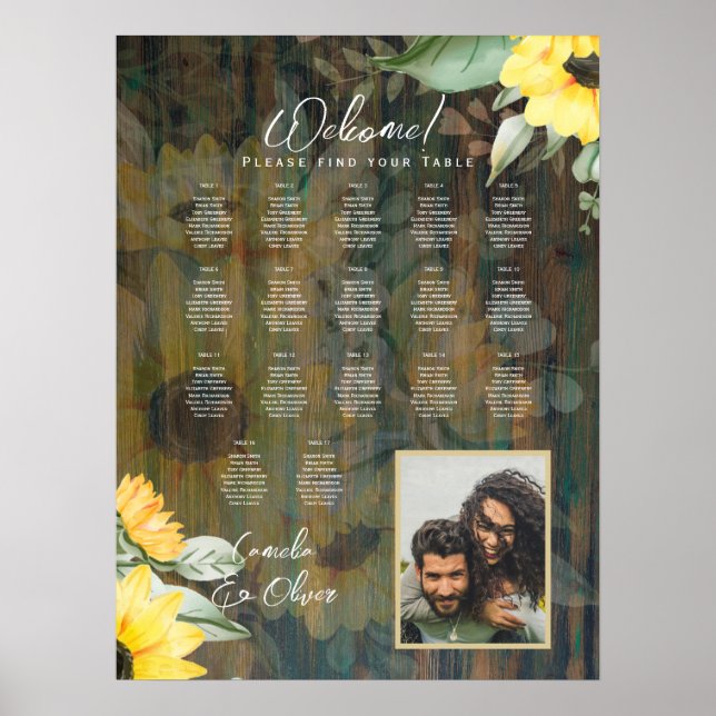 Póster 17 SILLONES DE FOTOGRAFÍA DE MADERA Rústica DE Mes (Frente)