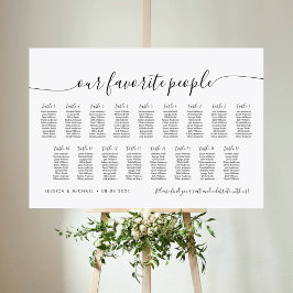 Póster 17 Tabla Elegante Nuestra Lista De Asientos Favori