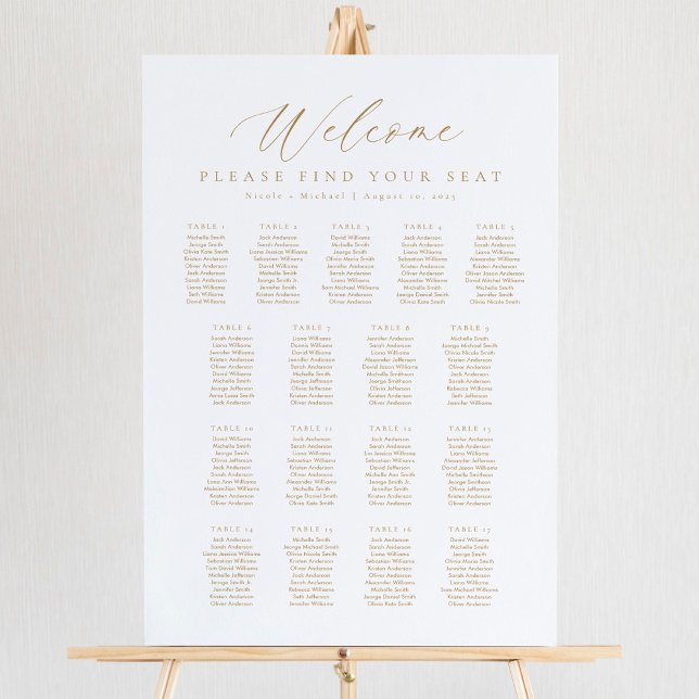 Póster 17 tablas Tabla de asientos de bienvenida (Subido por el creador)