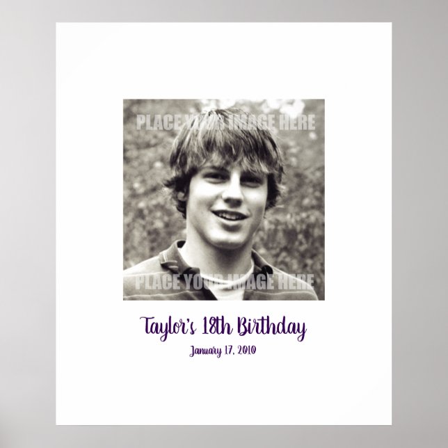 Póster 18º cumpleaños 18º Rótulo En la Junta de Fiestas 1 (Frente)