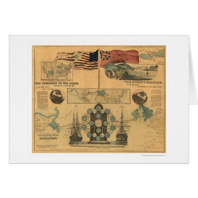 Poster 1858 de la carta del telégrafo (Anverso (Horizontal))