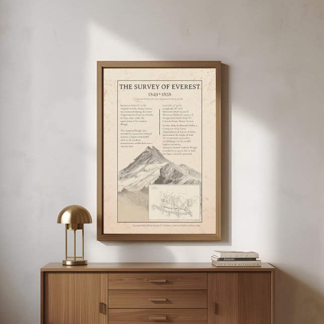 Póster 1858 Everest Trigonometrical Vintage Map (Subido por el creador)