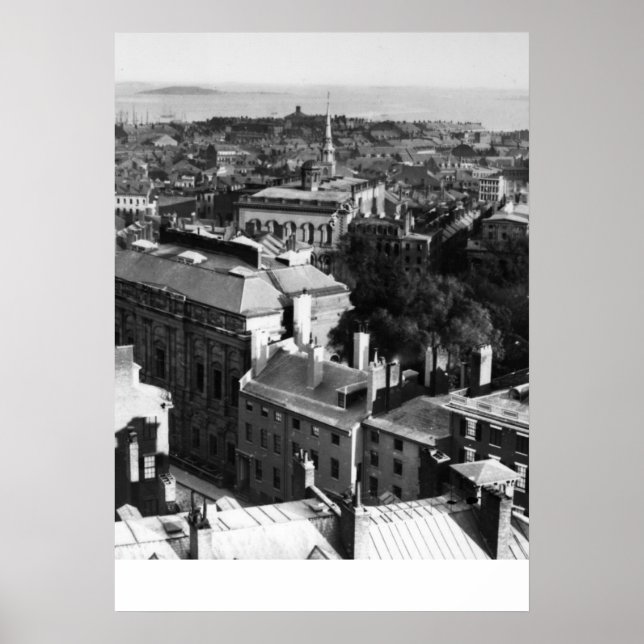 Póster 1859: Una vista de Boston mirando hacia el sur (Frente)