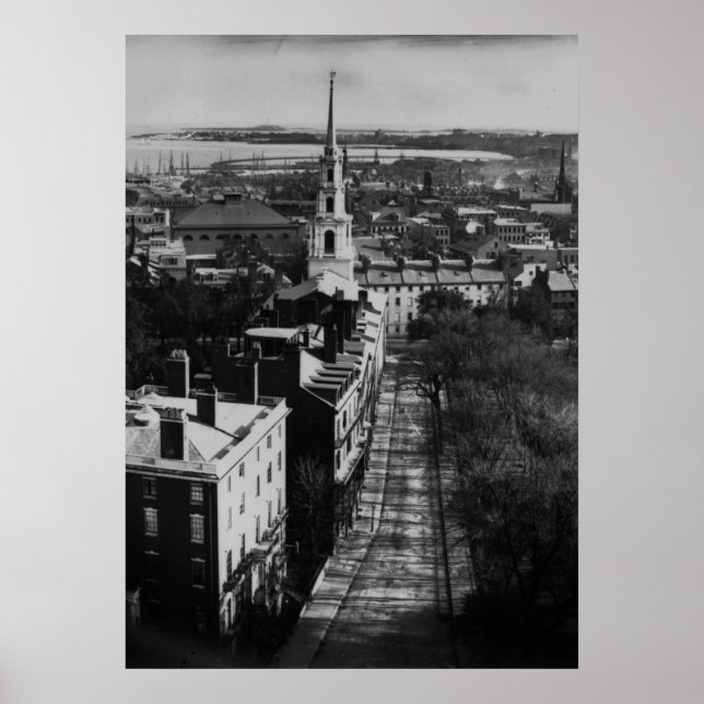 Póster 1859: Vista de Boston desde la Casa de Gobierno (Frente)