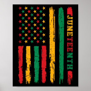 Póster 1865 Bandera del 18 de junio de la historia afroam