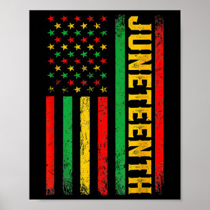 Póster 1865 Noviembre Historia Negra Bandera Americana Áf