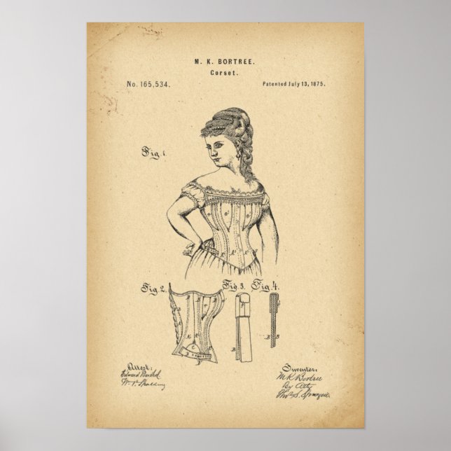 Póster 1875 Patent Corset (Frente)