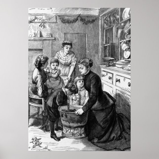 Póster 1876: Los niños ayudan a agitar a los Navidades a  (Frente)