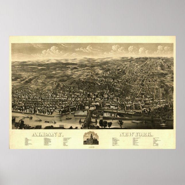 Póster 1879 Imprimir: Albany, Nueva York (Frente)