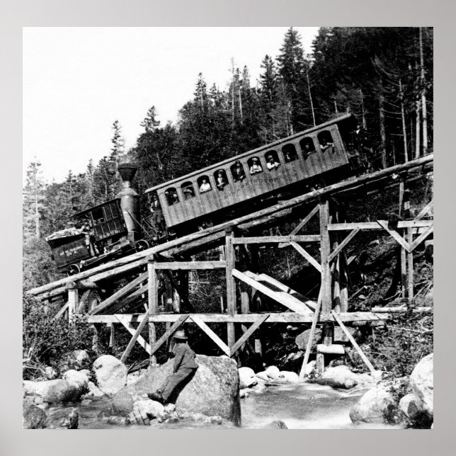Póster 1880 Tren Ferroviario Nube ' (Frente)