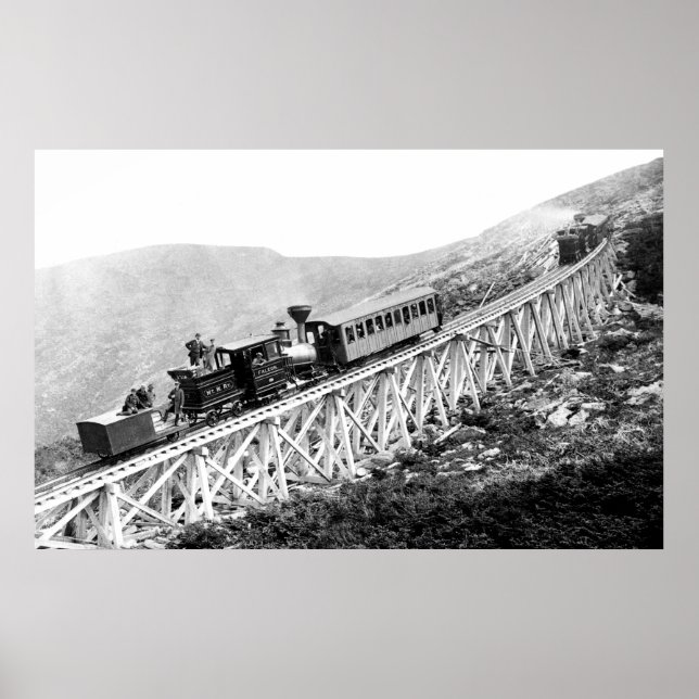 Póster 1880 Trenes de pasajeros en el trabajo (Frente)