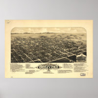 1882 Greeley, CO Birds View Panoramic Map