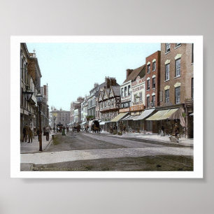 Póster 1890's de Inglaterra Gloucester del vintage