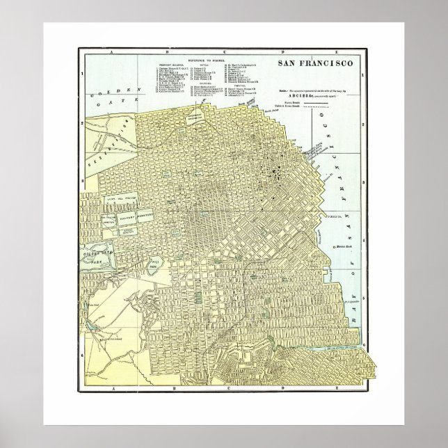 Póster 1891 Map of San Francisco - Poster (Frente)