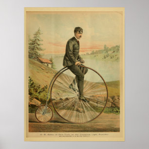 Póster 1893 Bicicleta Alta Rueda Penny Farthing Art Print