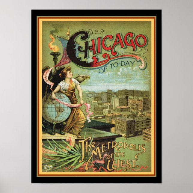 Póster 1893 Chicago Metropolis of the West 12 x 16 (Frente)