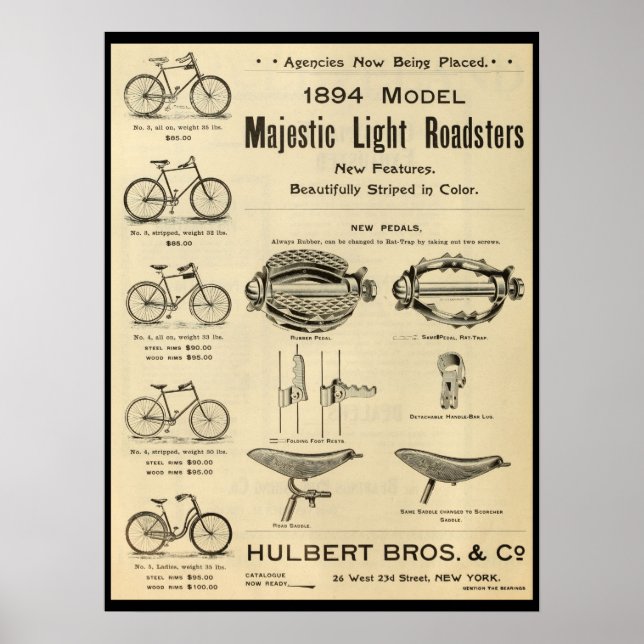 Póster 1894 Majestuoso Poster de anuncios de bicicletas p (Frente)