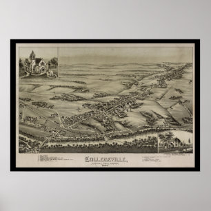 Póster 1894 Mapa aéreo Collegeville PA Pennsylvania Poste