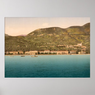 Póster 1895 el hotel magnífico, Gardone, lago Garda,