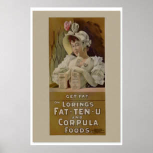 Póster 1895 “Engorda” Publicidad al Estilo Victoriano Vin