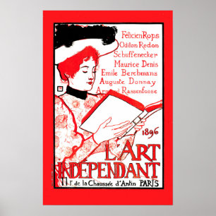 Póster 1896 Portada literaria francesa independiente de a