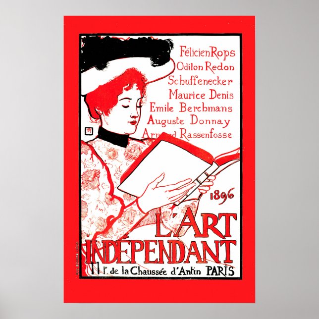 Póster 1896 Portada literaria francesa independiente de a (Frente)