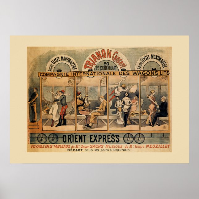 Póster 1896 Representación musical Orient Express París (Frente)
