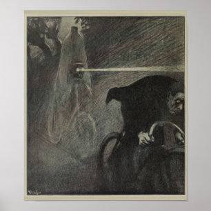 Poster 1898 del arte del anuncio de Ghost Rider de