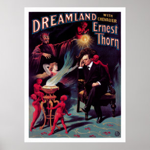 Póster 1899 Restauración del Poster mago Ernest Thorn