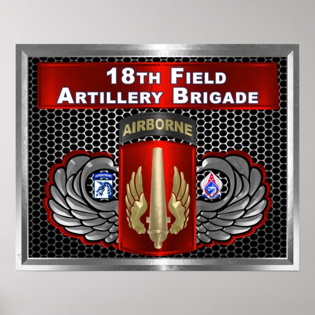 Póster 18.ª Brigada de Artillería de Campo-XVIII Airborne (Frente)