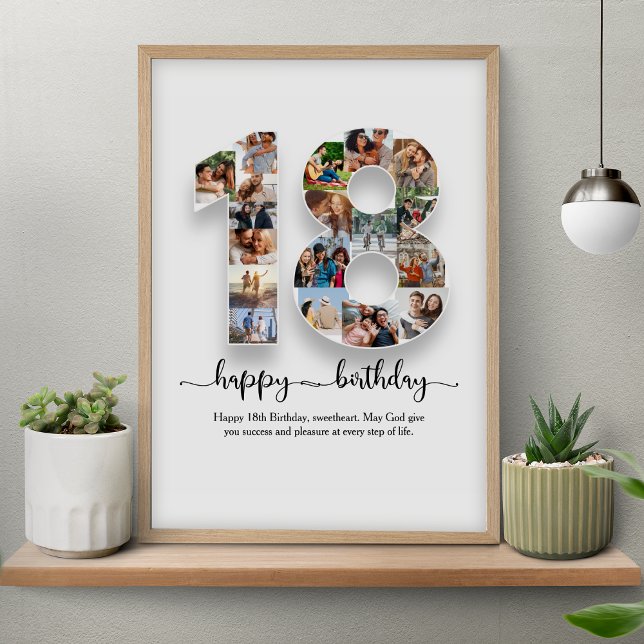 Póster 18.º Poster de Collage de fotos de cumpleaños (Subido por el creador)