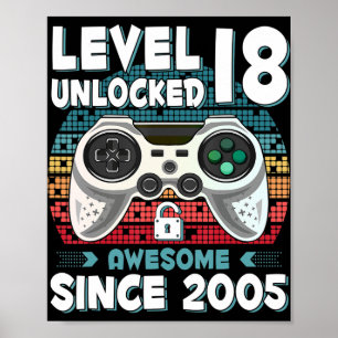 Póster 18 años BDay Son Boy Fun Gamer 18 años