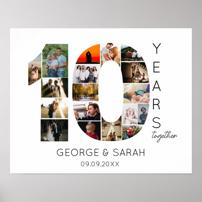 Póster 18 Años juntos Boda Aniversario 18 Foto (Frente)