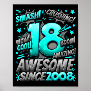 Póster 18 años para chicos Cumpleaños de 18 años Chico de