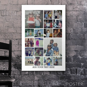 Póster 18 Collage de Fotos y Texto - Se puede editar en n