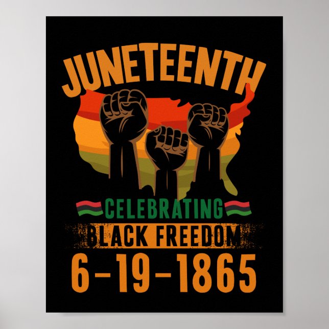 Póster 18 de junio celebrando la libertad de los negros 1 (Frente)